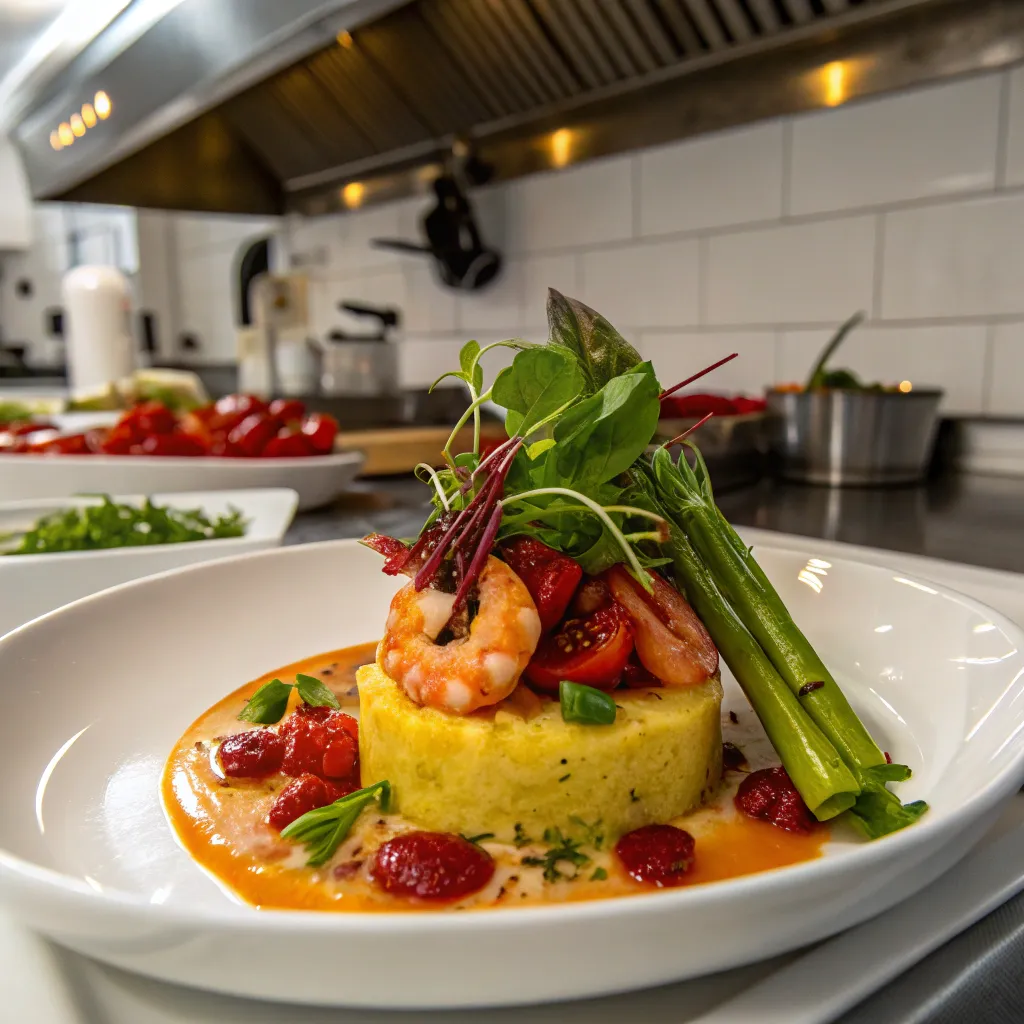 A gourmet dish prepared in the course
